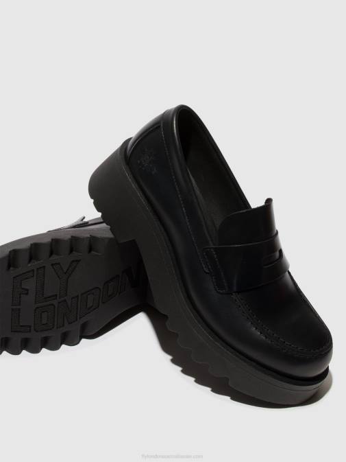BLACK (BLACK SOLE) XX0D653 Loafers Shoes MOAT948 Fly London Women