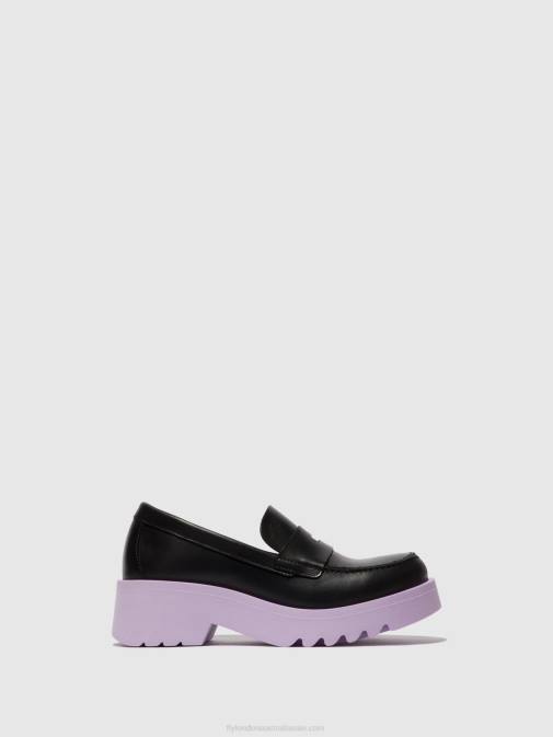 BLACK (VIOLET SOLE) XX0D651 Loafers Shoes MOAT948 Fly London Women