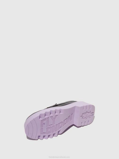 BLACK (VIOLET SOLE) XX0D651 Loafers Shoes MOAT948 Fly London Women