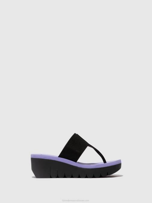BLACK (VIOLA) XX0D361 Slip-on Mules YOMU725 Fly London Women