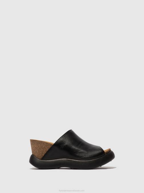 BLACK XX0D366 Slip-on Mules GINO966 Fly London Women