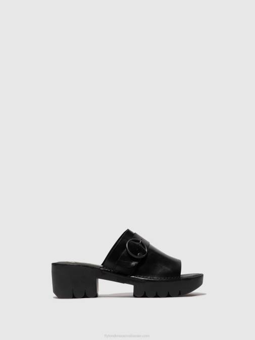 BLACK XX0D370 Buckle Mules EPLE519 Fly London Women