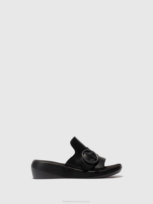 BLACK XX0D378 Buckle Mules BEYD925 Fly London Women