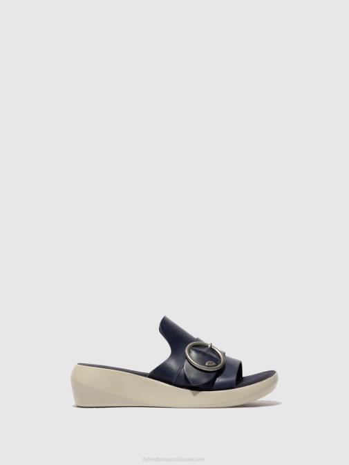 BLUE XX0D379 Buckle Mules BEYD925 Fly London Women