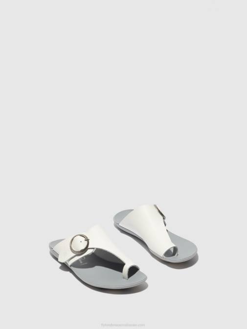 BRIDLE OFF WHITE XX0D385 Open Toe Mules MICA758 Fly London Women