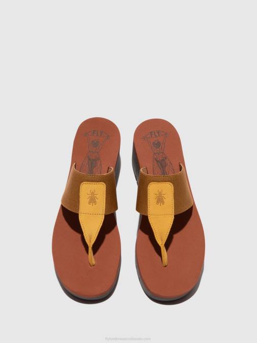 BUMBLEBEE/CAMEL (BRICK) XX0D359 Slip-on Mules YOMU725 Fly London Women