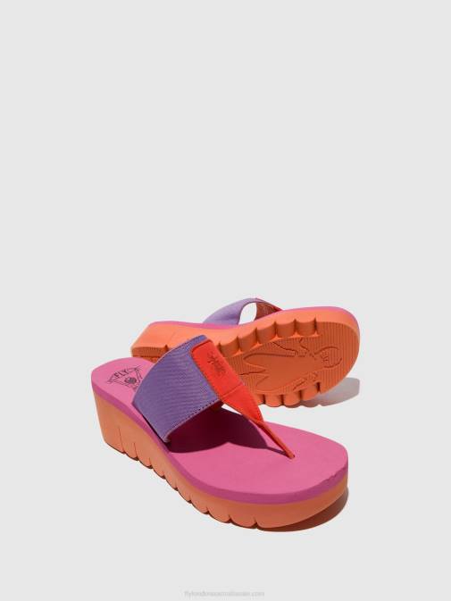ORANGE/VIOLET (ROSE) XX0D360 Slip-on Mules YOMU725 Fly London Women