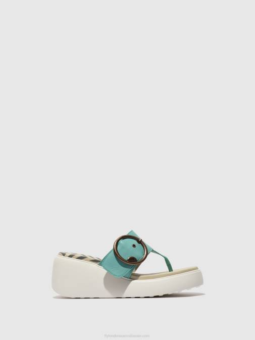 TURQUOISE XX0D375 Buckle Mules DAFI938 Fly London Women
