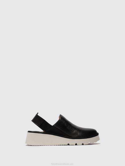 BLACK XX0D645 Sling-Back Shoes PLOG430 Fly London Women