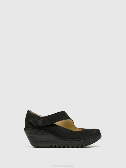 BLACK XX0D699 Wedge Shoes YASI682 Fly London Women