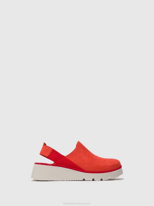 DEVIL RED XX0D644 Sling-Back Shoes PLOG430 Fly London Women