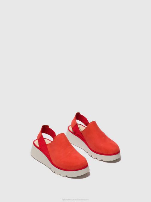 DEVIL RED XX0D644 Sling-Back Shoes PLOG430 Fly London Women