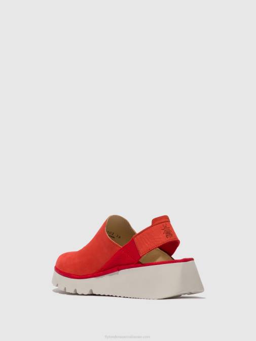 DEVIL RED XX0D644 Sling-Back Shoes PLOG430 Fly London Women