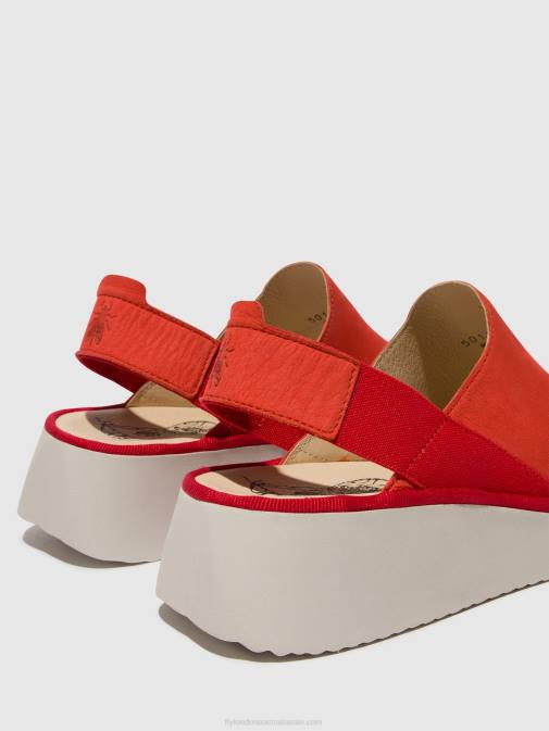 DEVIL RED XX0D644 Sling-Back Shoes PLOG430 Fly London Women