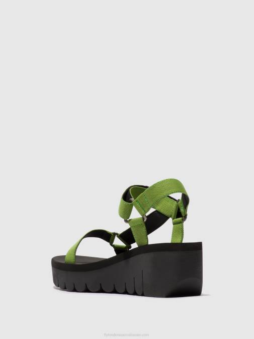 BLACK/AVOCADO (BLACK XX0D394 Velcro Sandals YEFA726 Fly London Women