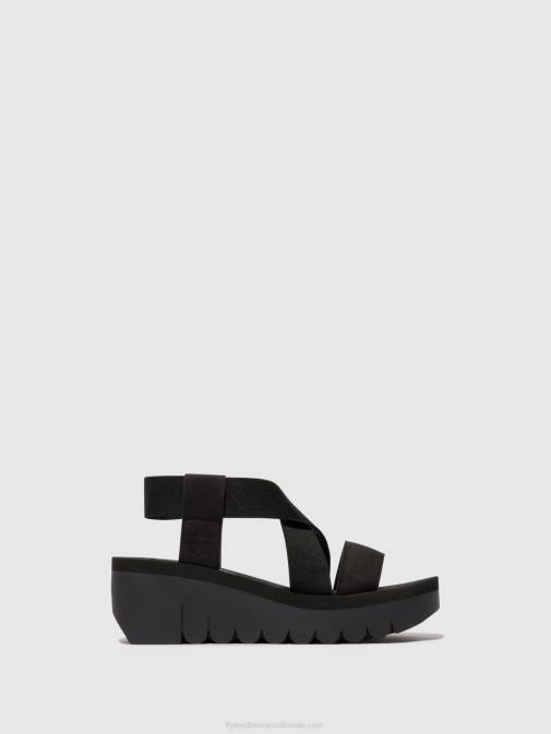 BLACK XX0D445 Sling-Back Sandals YABI922 Fly London Women