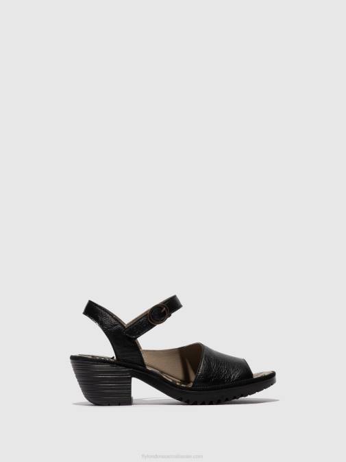 BLACK XX0D453 Sling-Back Sandals WELY439 Fly London Women