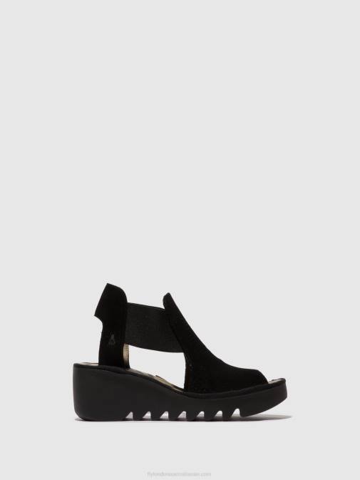 BLACK XX0D478 Elasticated Sandals BIGA412 Fly London Women
