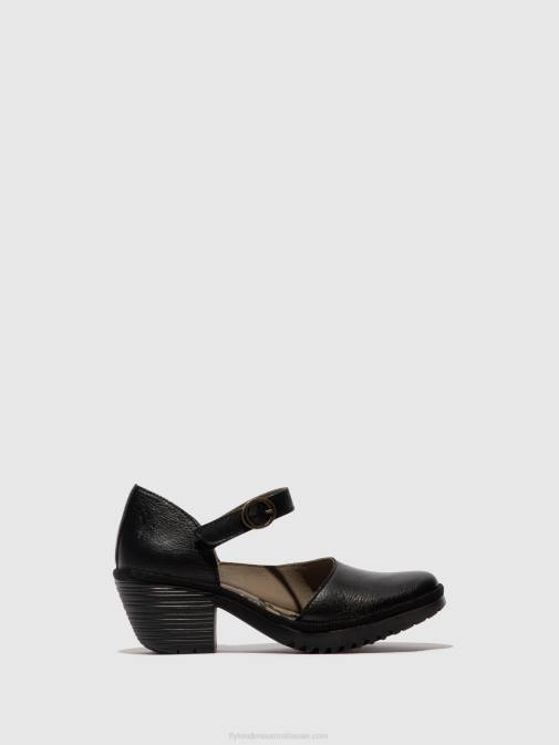 BLACK XX0D493 Buckle Sandals WIFO440 Fly London Women