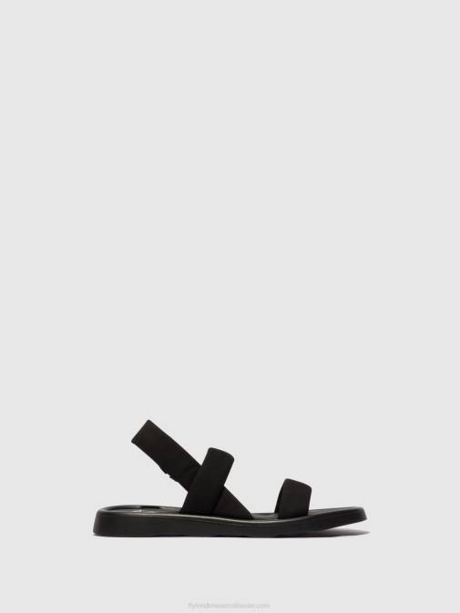 BLACK XX0D538 Sling-Back Sandals TERA873 Fly London Women