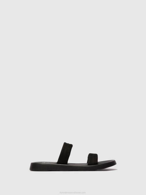 BLACK XX0D554 Flat Sandals TAJA872 Fly London Women