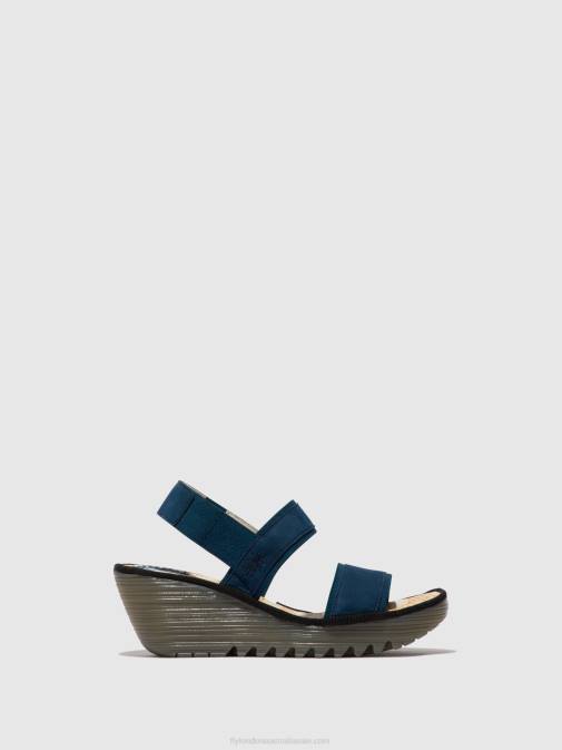BLUE XX0D438 Sling-Back Sandals YACO416 Fly London Women