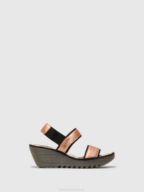 BLUSH GOLD XX0D439 Sling-Back Sandals YACO416 Fly London Women