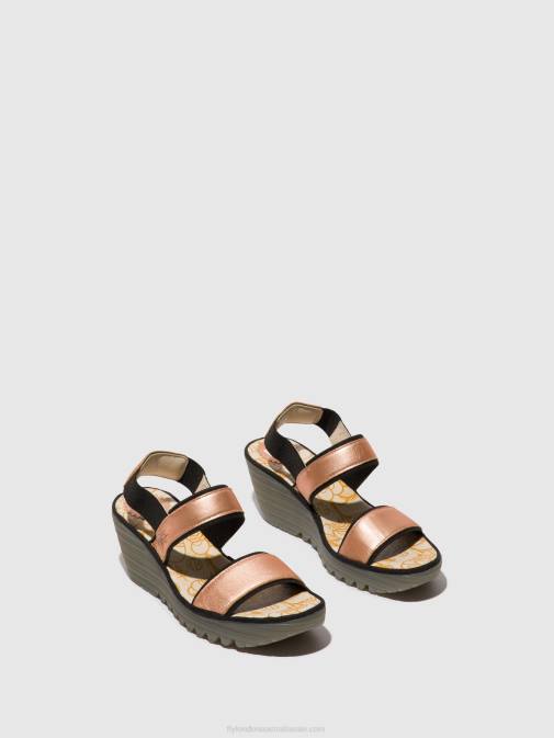 BLUSH GOLD XX0D439 Sling-Back Sandals YACO416 Fly London Women