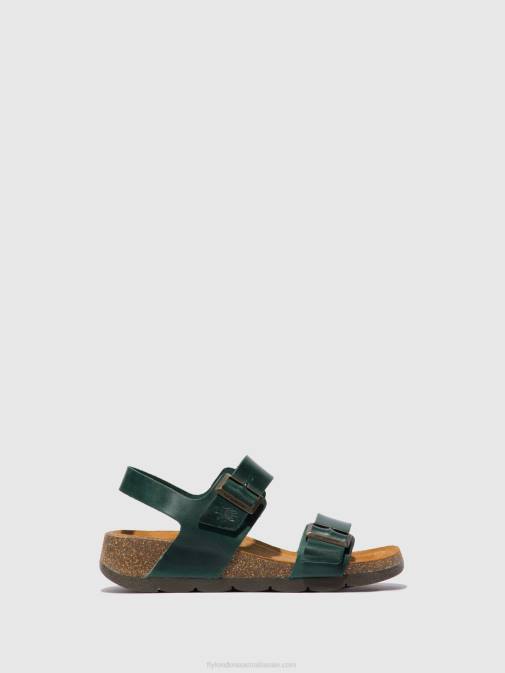 BRIDLE PETROL XX0D605 Buckle Sandals CEKE722 Fly London Women