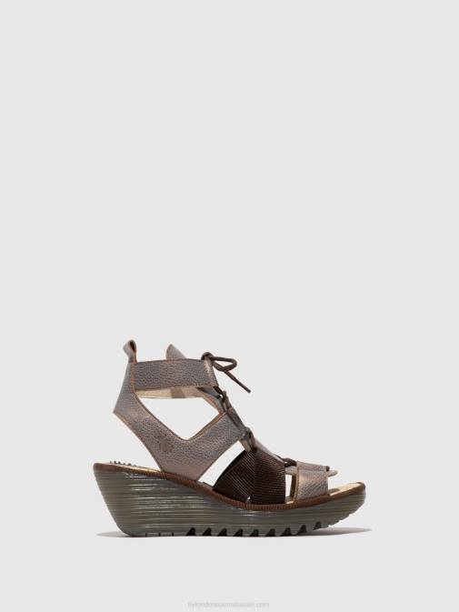 BRONZE XX0D472 Lace-up Sandals YACA413 Fly London Women