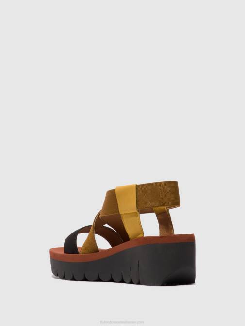 BUMBLEBEE/CAMEL/BLACK XX0D446 Sling-Back Sandals YABI922 Fly London Women