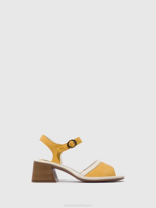 BUMBLEBEE/OFFWHITE XX0D568 Ankle Strap Sandals LEAR374 Fly London Women