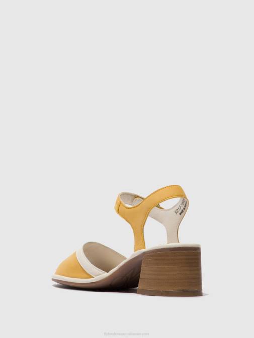 BUMBLEBEE/OFFWHITE XX0D568 Ankle Strap Sandals LEAR374 Fly London Women
