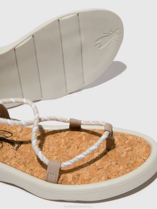 CONCRETE(OFFWHITE) XX0D552 Lace-up Sandals TACE874 Fly London Women