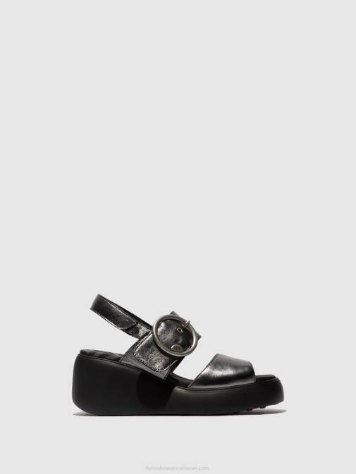 GRAPHITE XX0D455 Sling-Back Sandals DIGO939 Fly London Women