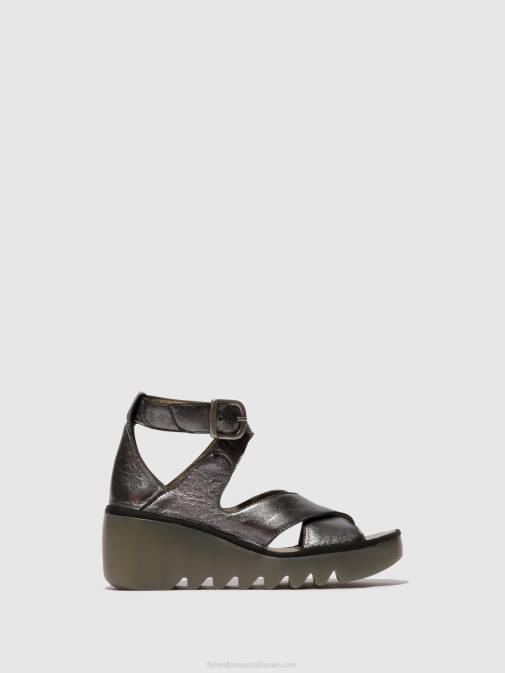 GRAPHITE XX0D503 Buckle Sandals BYRE410 Fly London Women
