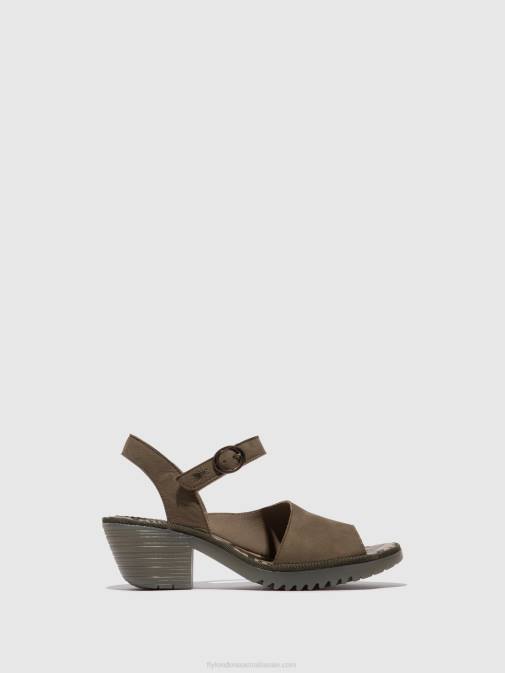 KHAKI XX0D443 Sling-Back Sandals WELY439 Fly London Women
