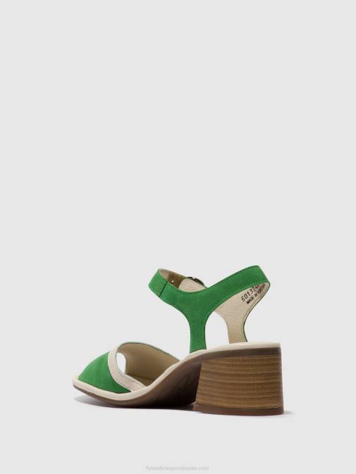 LIGHT GREEN/OFFWHITE XX0D569 Ankle Strap Sandals LEAR374 Fly London Women