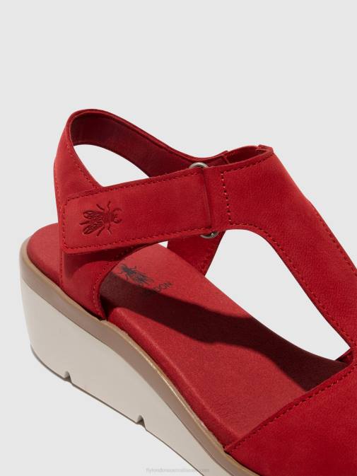 LIPSTICK RED XX0D403 T-Strap Sandals NOVA932 Fly London Women
