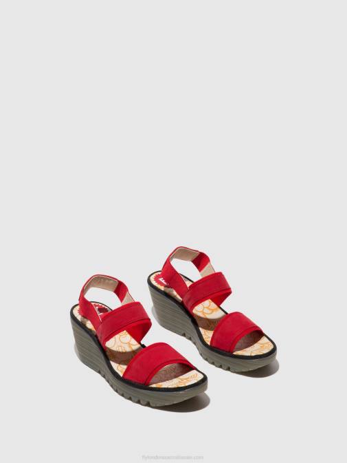 LIPSTICK RED XX0D436 Sling-Back Sandals YACO416 Fly London Women