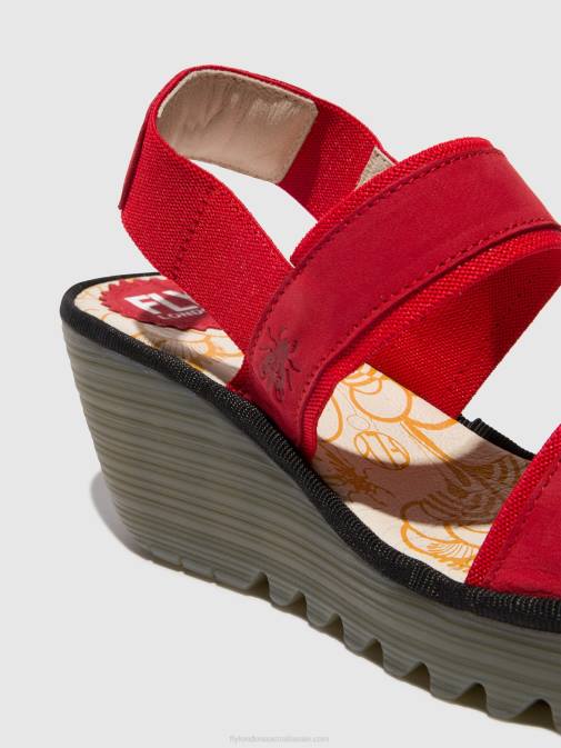 LIPSTICK RED XX0D436 Sling-Back Sandals YACO416 Fly London Women