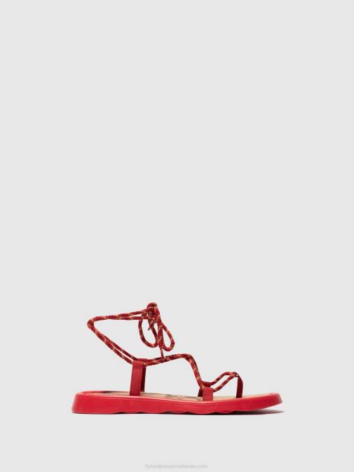 LIPSTICK RED XX0D553 Lace-up Sandals TACE874 Fly London Women