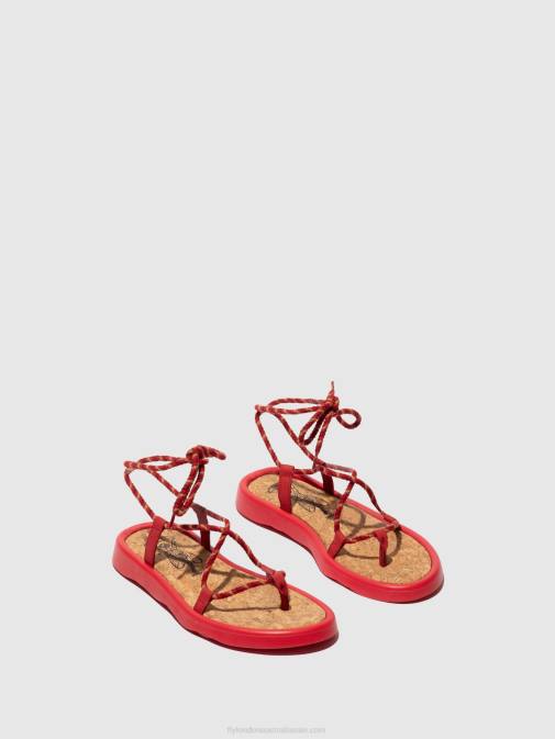 LIPSTICK RED XX0D553 Lace-up Sandals TACE874 Fly London Women