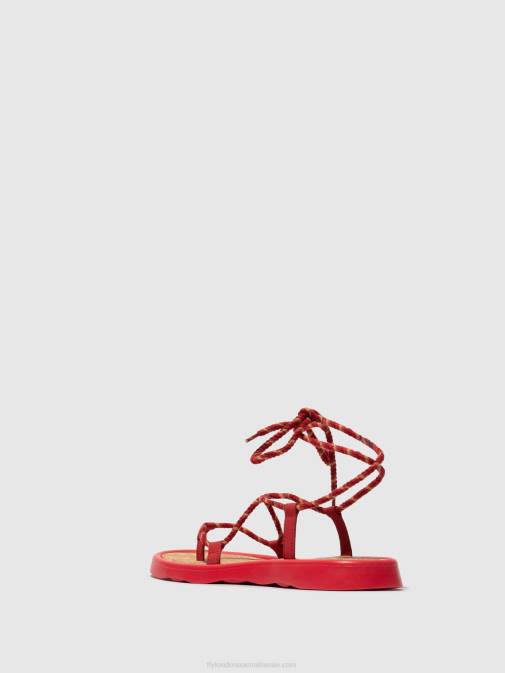 LIPSTICK RED XX0D553 Lace-up Sandals TACE874 Fly London Women