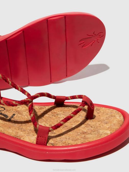 LIPSTICK RED XX0D553 Lace-up Sandals TACE874 Fly London Women