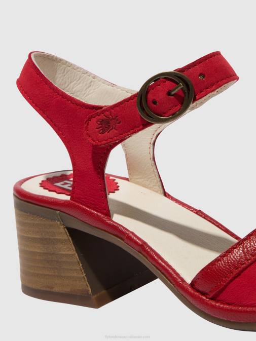 LIPSTICK RED XX0D570 Ankle Strap Sandals LEAR374 Fly London Women
