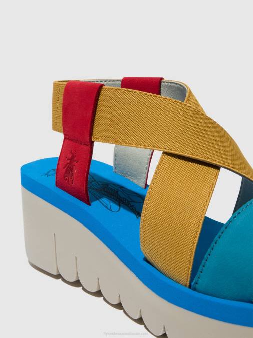 LIPSTICK RED/YELLOW/AZURRE XX0D448 Sling-Back Sandals YABI922 Fly London Women