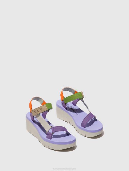 MULTICOLOR (VIOLA) XX0D395 Velcro Sandals YEFA726 Fly London Women