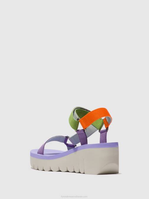 MULTICOLOR (VIOLA) XX0D395 Velcro Sandals YEFA726 Fly London Women