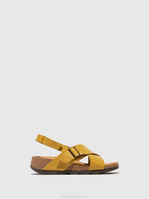 MUSTARD XX0D489 Crossover Sandals CHLO852 Fly London Women